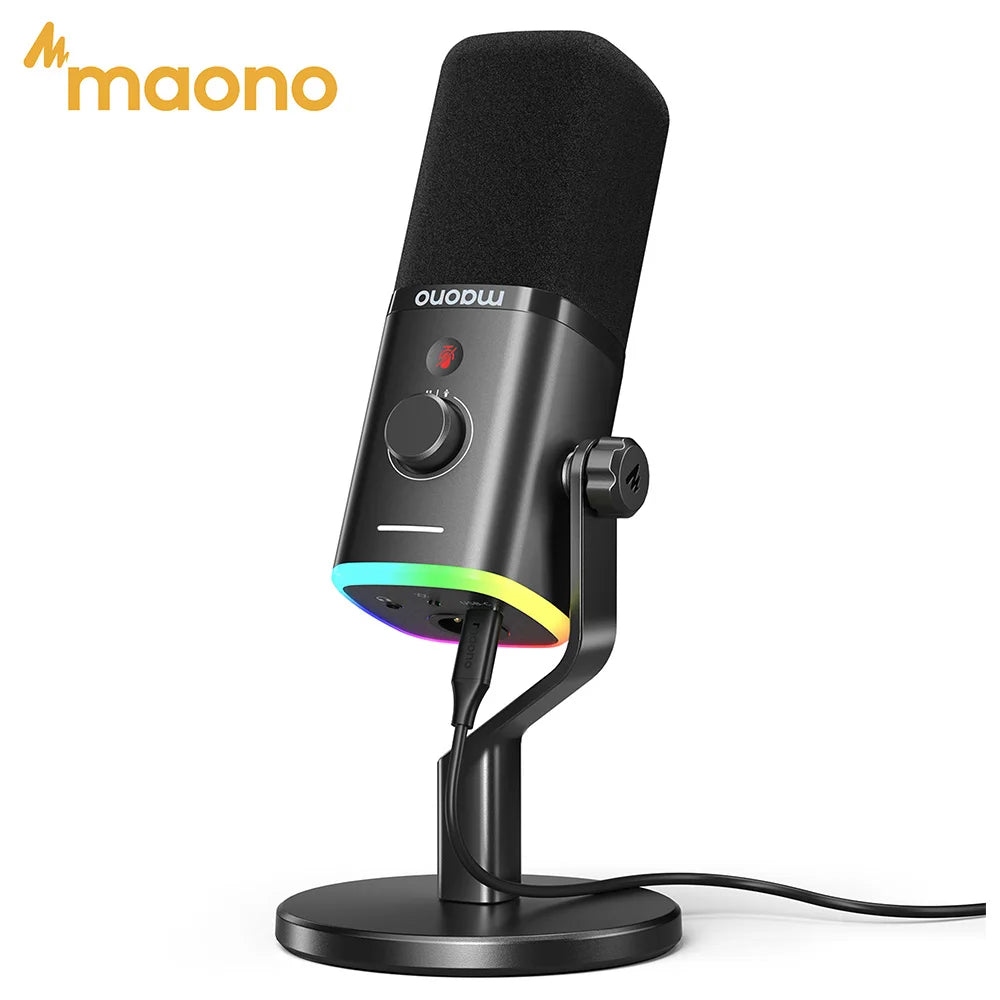 MAONO PD100X - Microphone Dynamique USB/XLR pour Streaming et Gaming