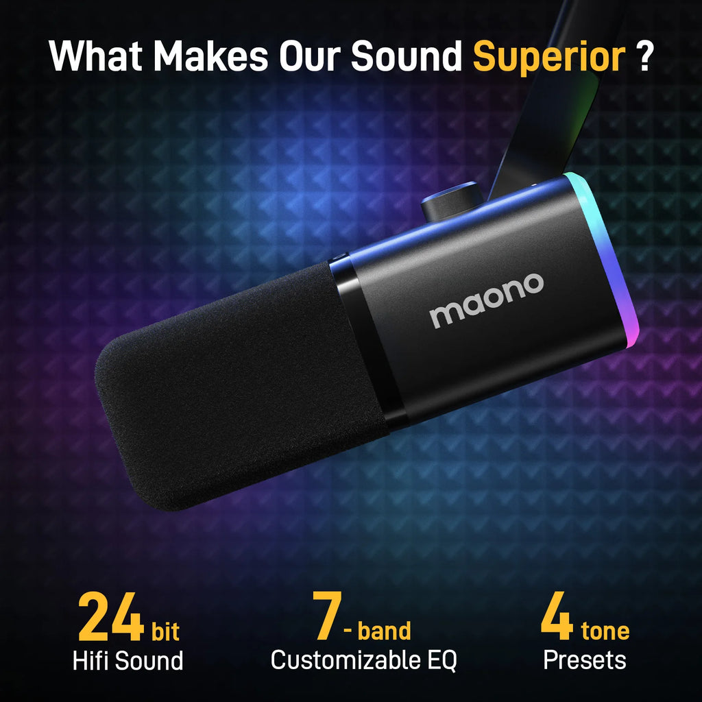 MAONO PD100X - Microphone Dynamique USB/XLR pour Streaming et Gaming
