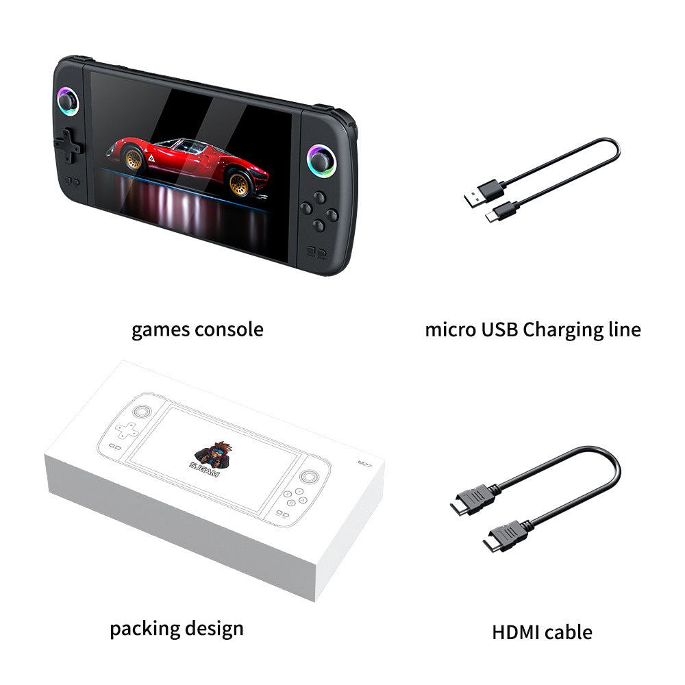 Console de Jeu Portable Rétro M27 – Grand Écran HD, Connexion TV, Jusqu'à 256Go
