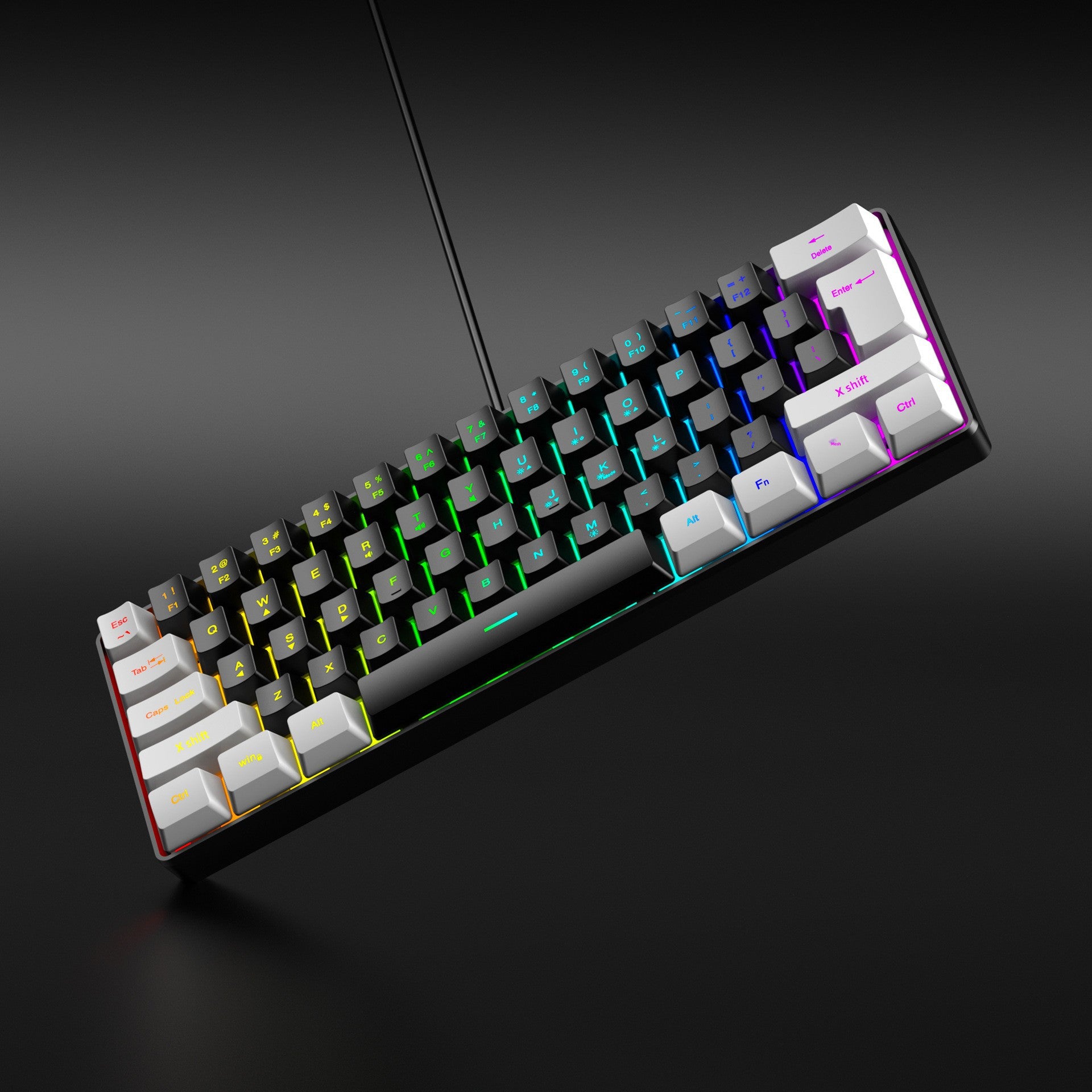 Clavier Gaming RGB 61 Touches + Souris – Filaire, Waterproof, Compact