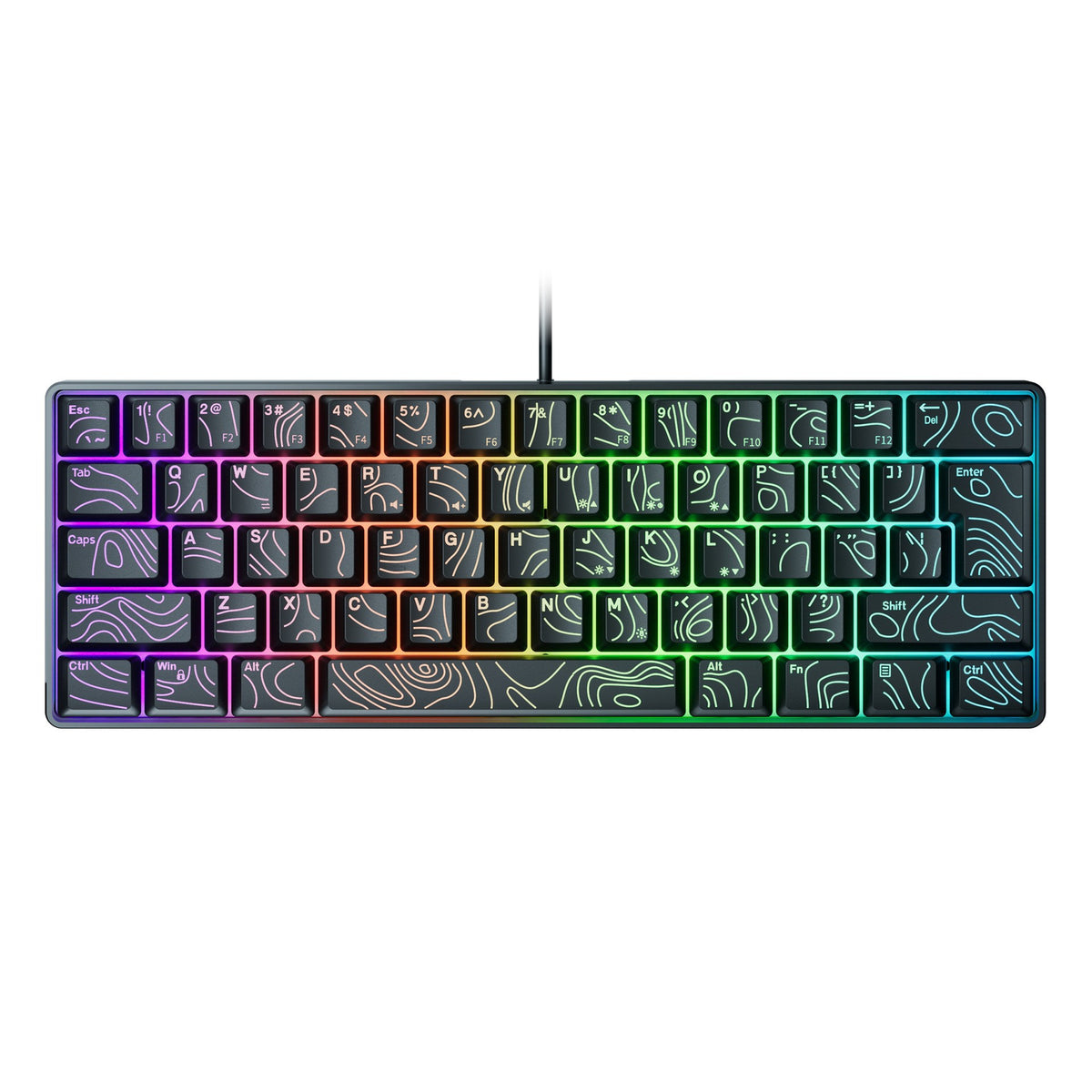 Clavier Gaming RGB 61 Touches + Souris – Filaire, Waterproof, Compact