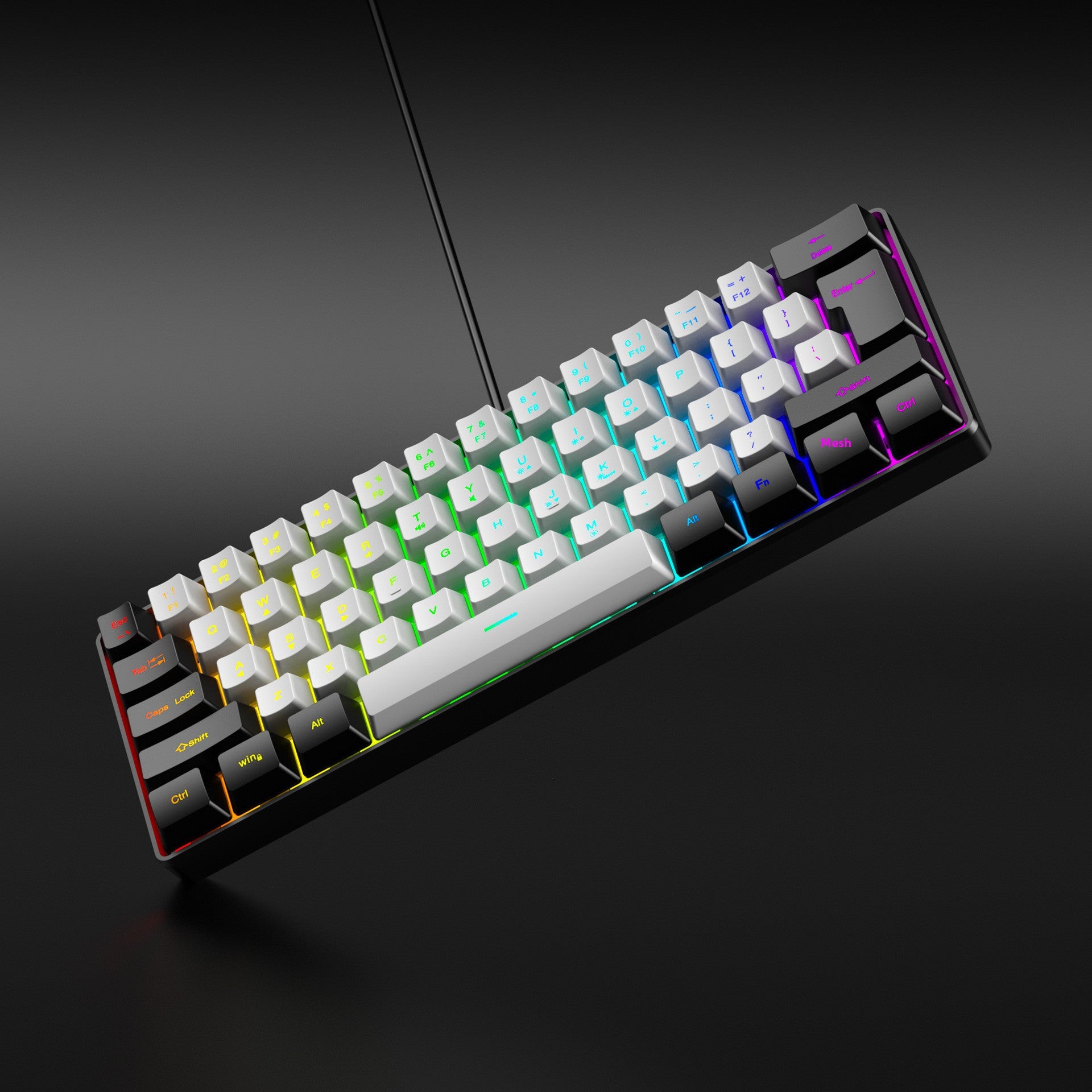 Clavier Gaming RGB 61 Touches + Souris – Filaire, Waterproof, Compact