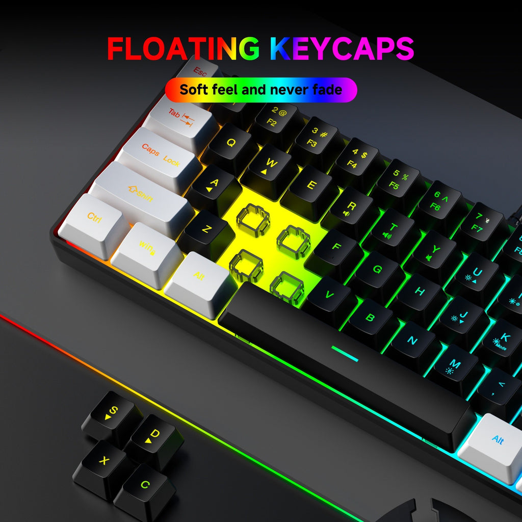 Clavier Gaming RGB 61 Touches + Souris – Filaire, Waterproof, Compact