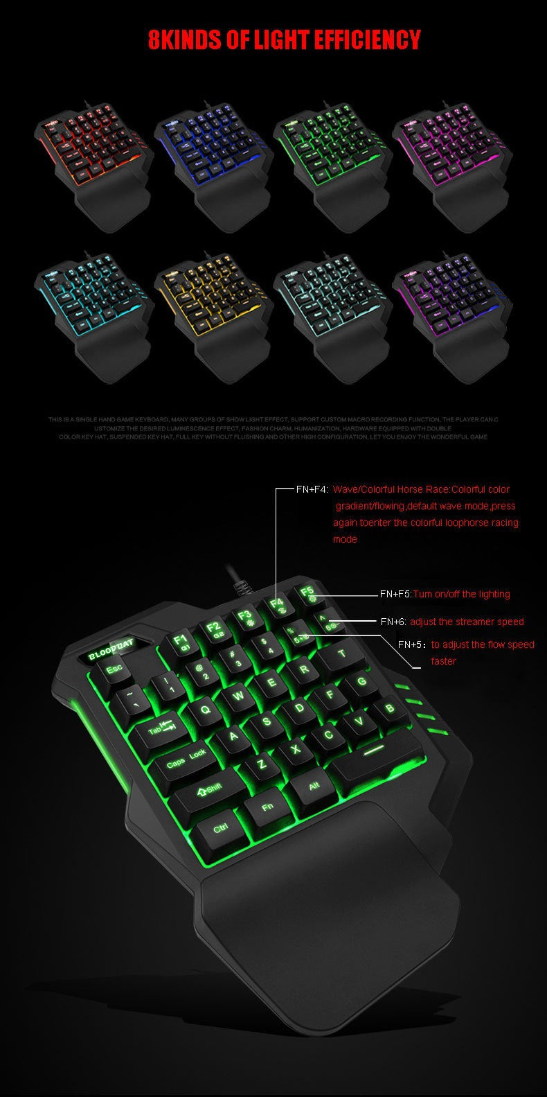 Clavier Gaming RGB 61 Touches + Souris – Filaire, Waterproof, Compact