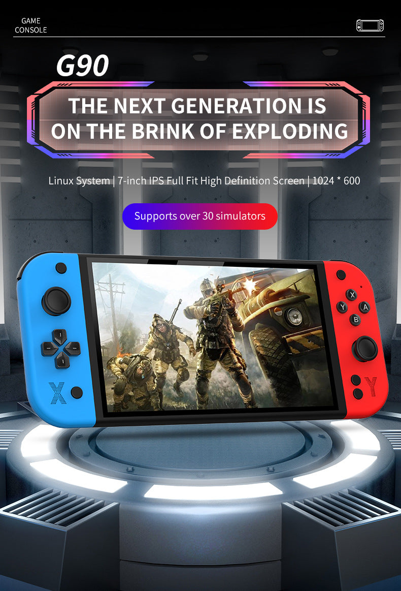 Console de jeu Portable G90, écran IPS HD de 7 pouces, Arcade de jeu rétro pour PSP/PS1 64 go, contrôleur de jeu TV, cadeau pour enfants