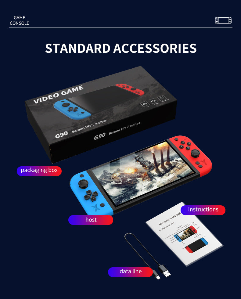 Console de jeu Portable G90, écran IPS HD de 7 pouces, Arcade de jeu rétro pour PSP/PS1 64 go, contrôleur de jeu TV, cadeau pour enfants