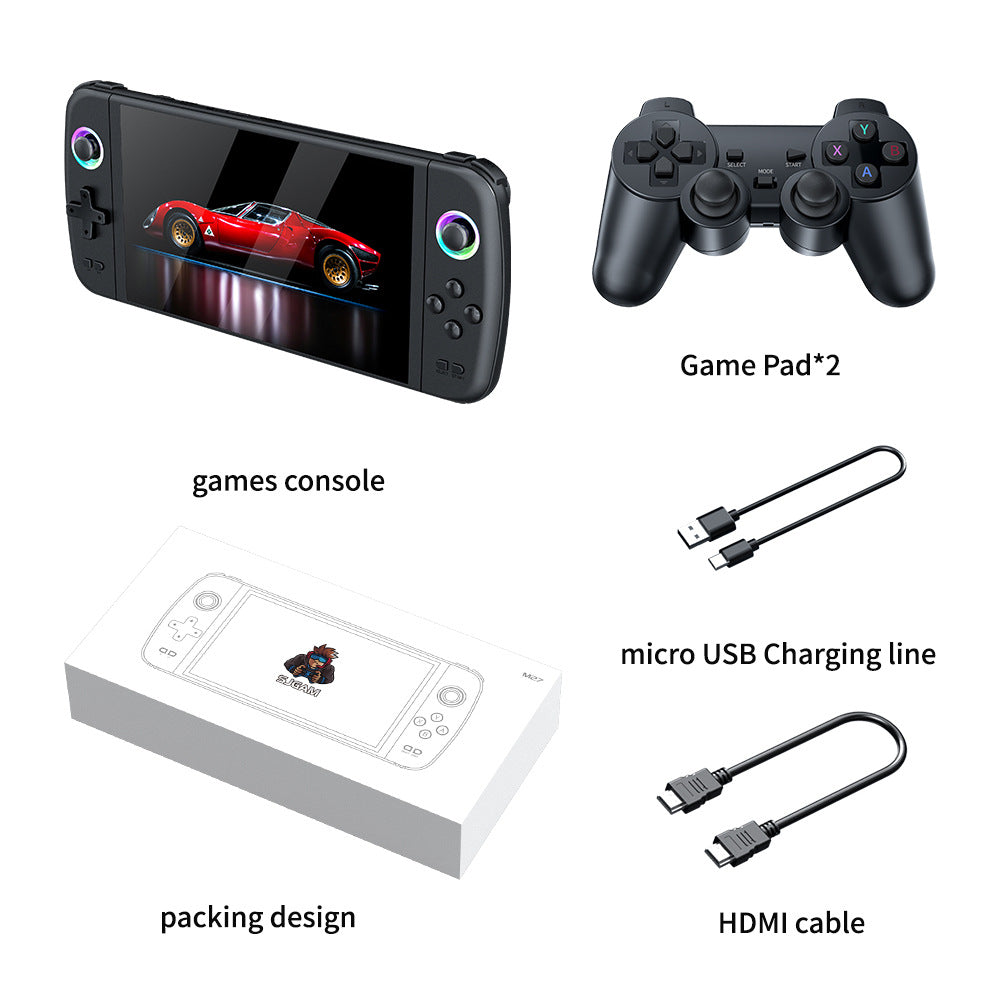 Console de Jeu Portable Rétro M27 – Grand Écran HD, Connexion TV, Jusqu'à 256Go