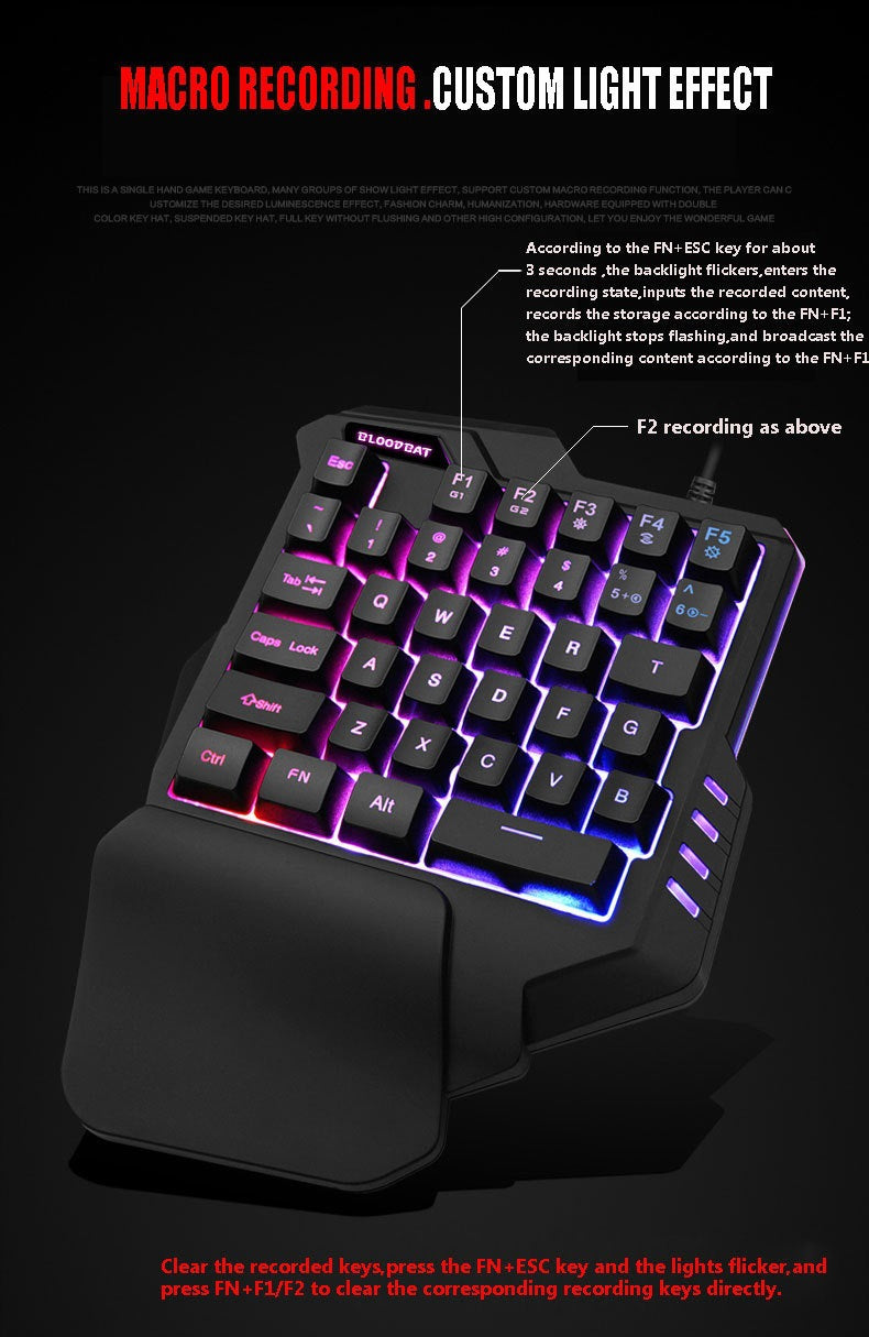 Clavier Gaming RGB 61 Touches + Souris – Filaire, Waterproof, Compact