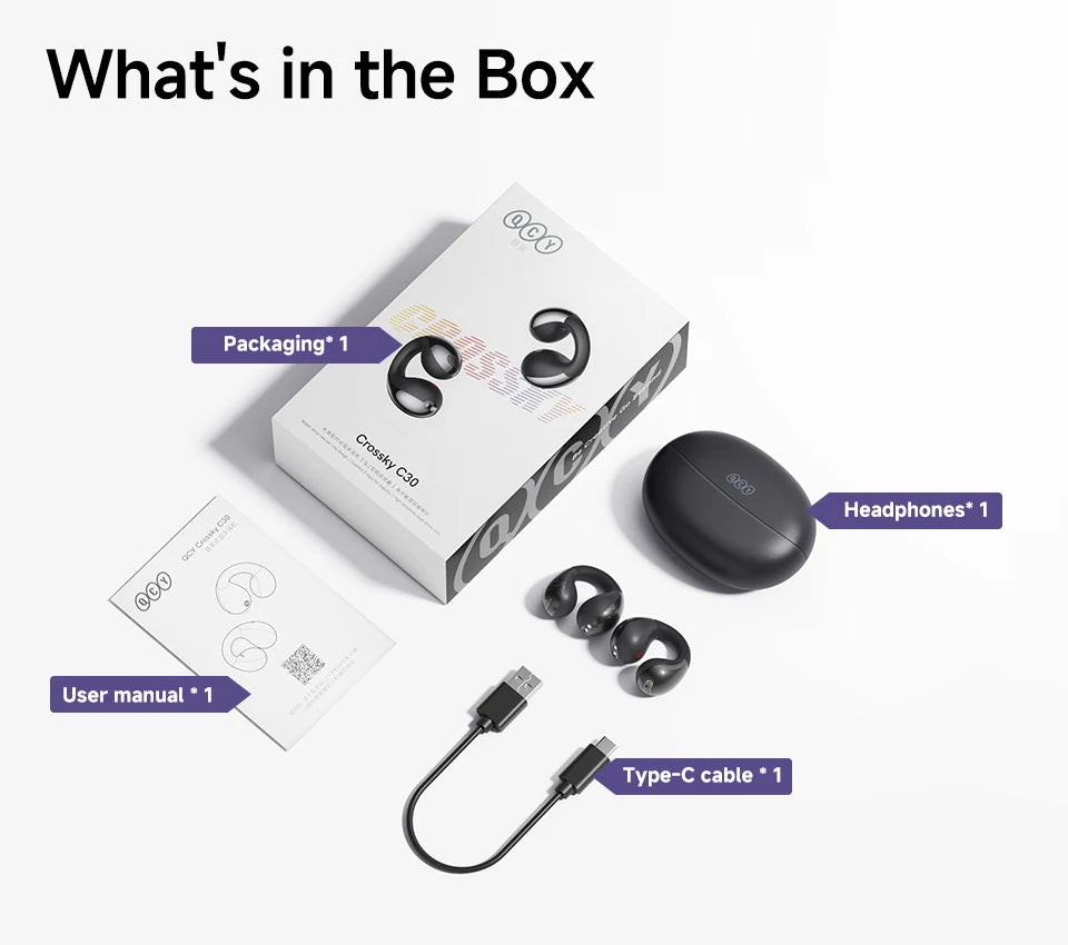 QCY Crossky C30 – Écouteurs Open-Ear Bluetooth 5.4