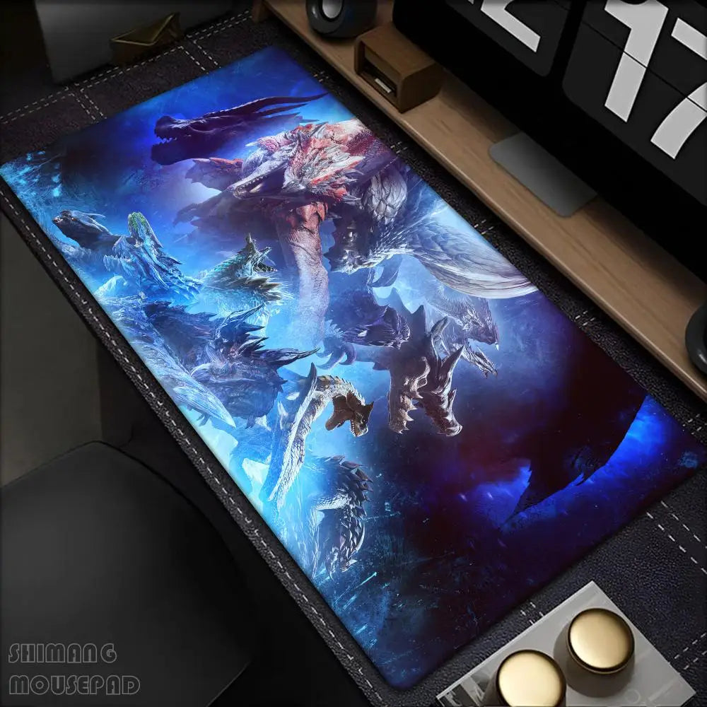 Tapis de Souris Gaming XXL – Base Antidérapante, Bords Cousus, Multi-Tailles (600x300 à 1000x500mm)