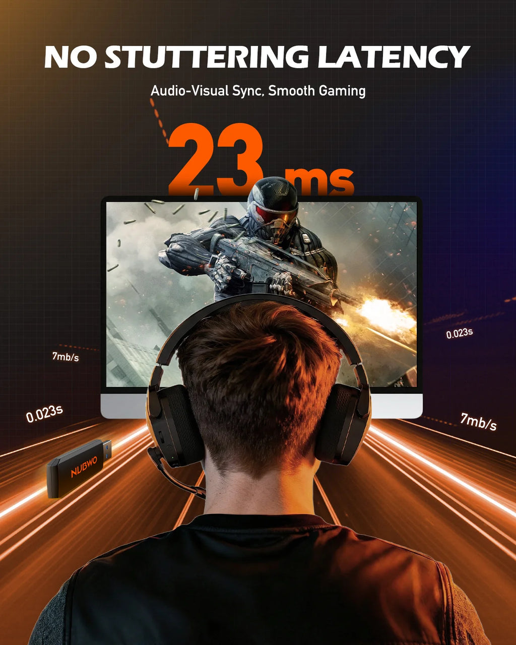 Casque gaming sans fil NUBWO G06 – 100 h