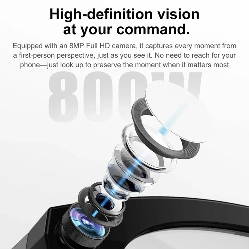 Lunettes intelligentes Lenovo F06 avec caméra et Bluetooth