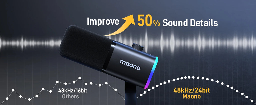 MAONO PD100X - Microphone Dynamique USB/XLR pour Streaming et Gaming