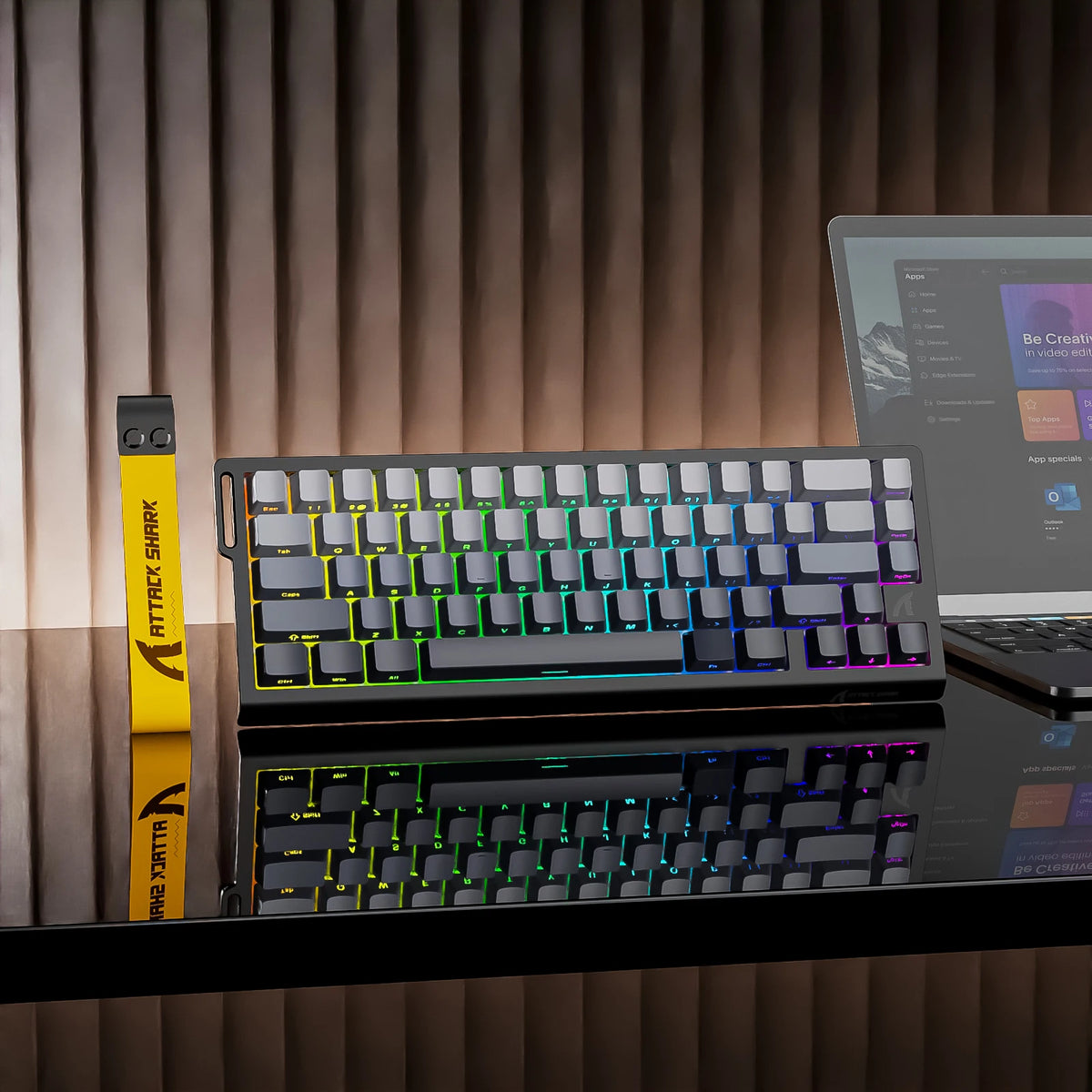 Attack Shark X68 HE – Clavier Gaming 60% Hall Effect | Déclenchement Rapide 0,01mm | 8000 Hz | RGB | Hot-Swap | Touches PBT