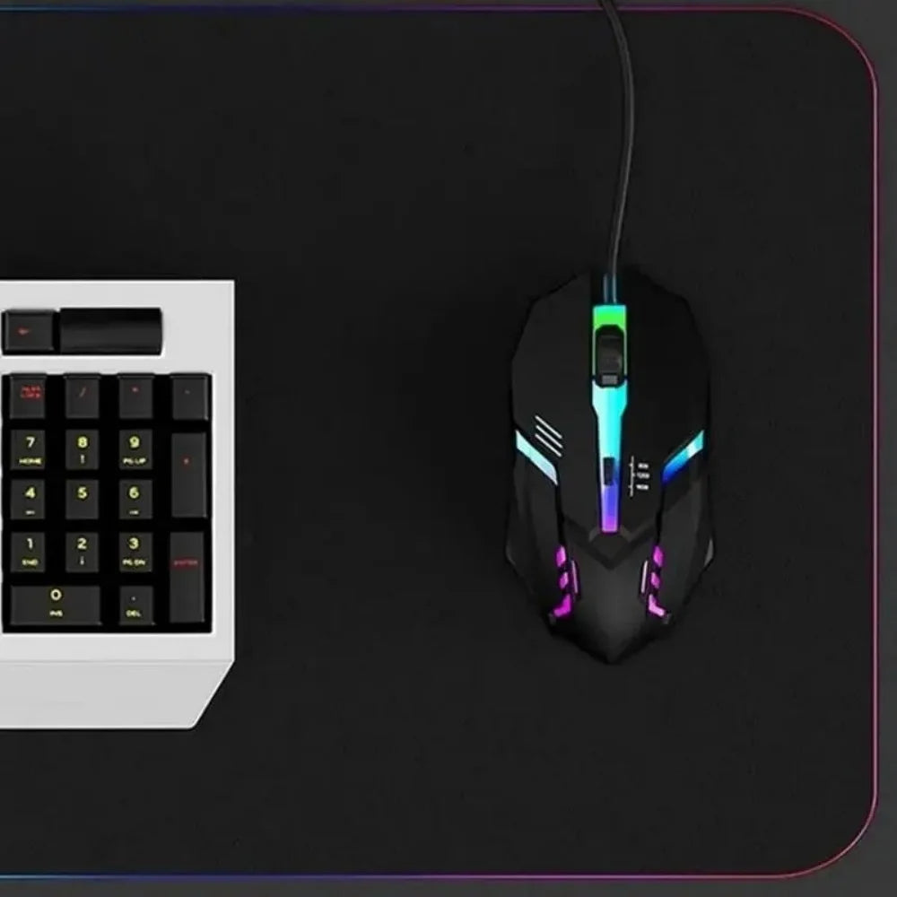 Souris de jeu LED, conception ergonomique, lumineuse, filaire, USB, 4 boutons, rétroéclairée, pour PC de bureau et ordinateurs portables