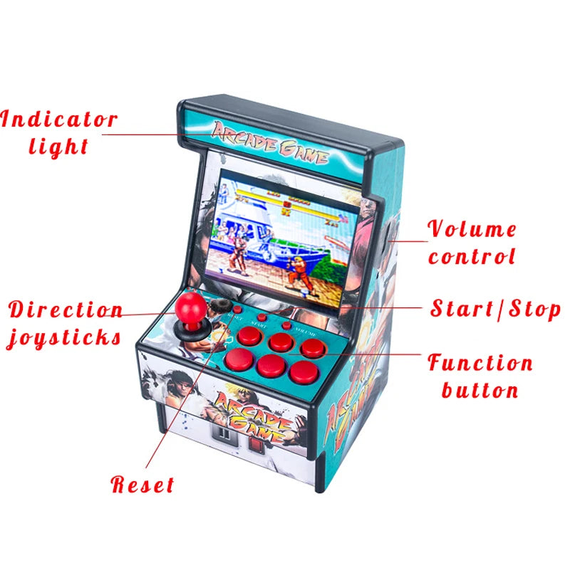 Mini console portable de jeu d'arcade vidéo portable 2,8 pouces 16 bits (plus de 150 jeux rétro classiques intégrés pour SEGA)