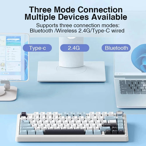 AULA F75 Clavier Mécanique Gaming 75% – Sans Fil 2.4G / Bluetooth / USB, RGB, Hot-Swap