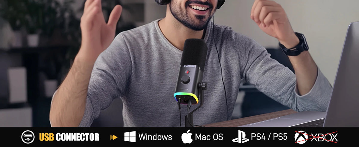 MAONO PD100X - Microphone Dynamique USB/XLR pour Streaming et Gaming