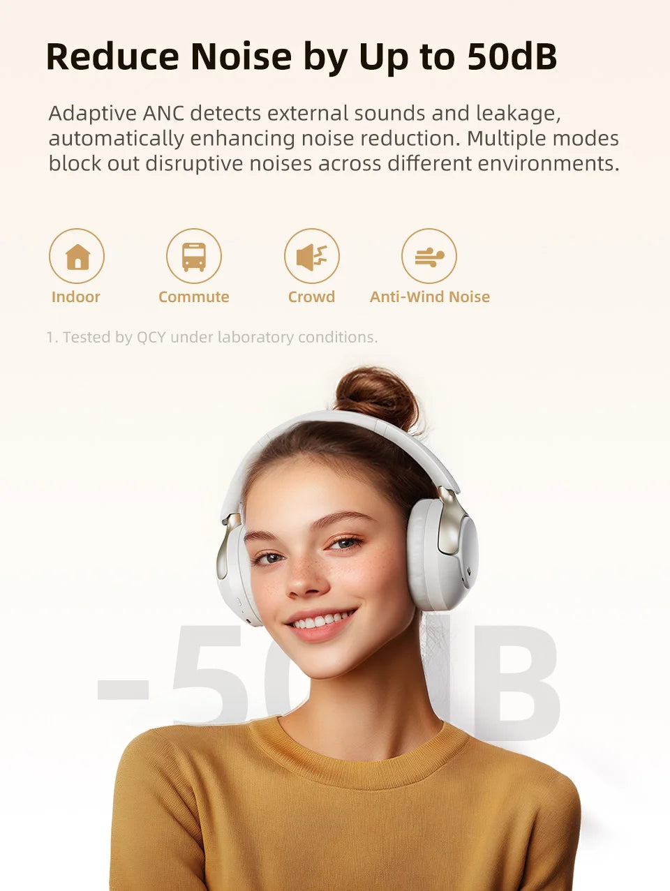 Casque Sans Fil QCY H3 Pro ANC – Réduction Bruit 50dB, LDAC Hi-Res, 55H, Bluetooth 5.4