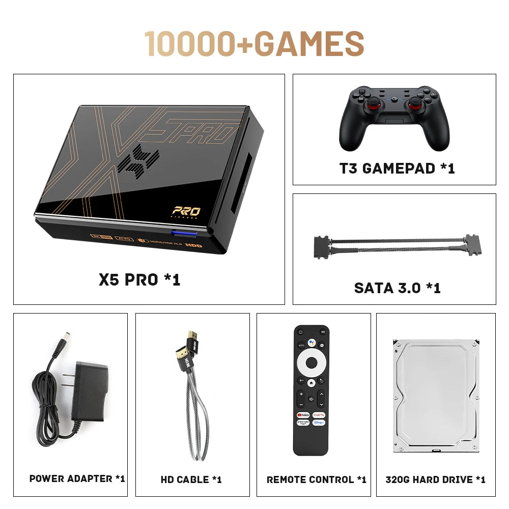 Kinhank Super Console X5 PRO – 10 000/16 000 Jeux, 8K, Android 12, Wi-Fi 6
