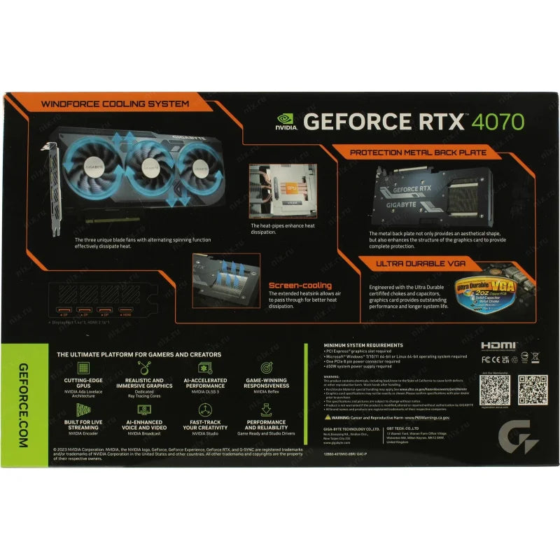 Carte Graphique GIGABYTE RTX 4070 12G OC – GV-N4070WF3OC-12GD