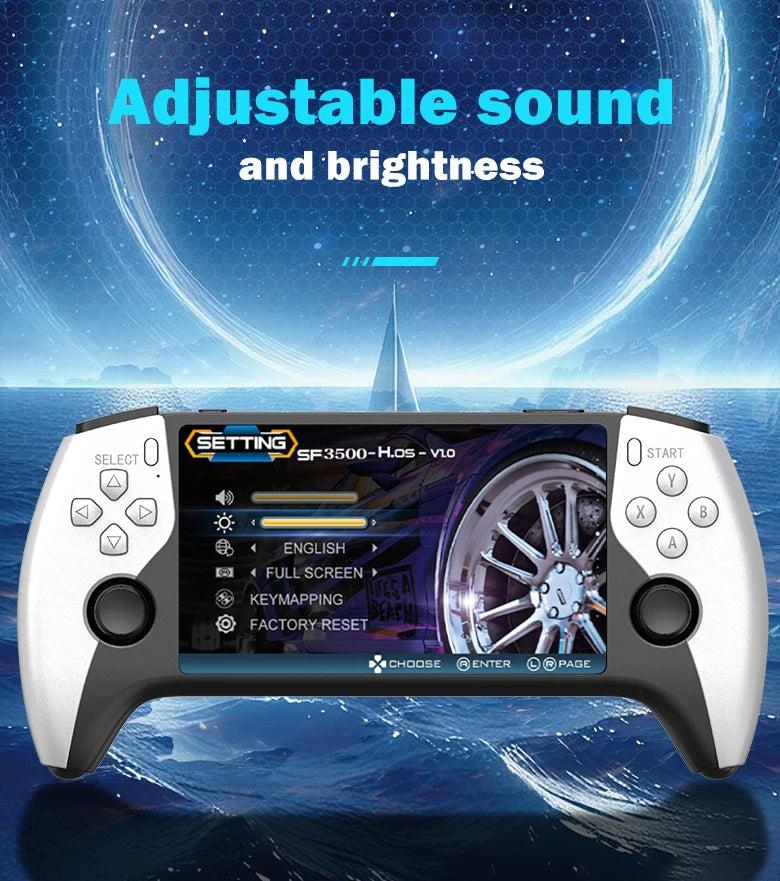 Console Rétro Portable SF3500 – Grand Écran IPS 5", Sortie HDMI, 20 000+ Jeux