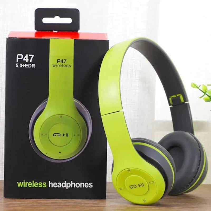 Casque Bluetooth Sans Fil Pliable P47 – Stéréo HiFi, Micro Intégré, Carte SD