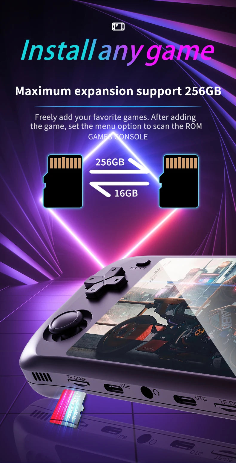 Console de Jeu Rétro H36S 2026 Portable avec Écran IPS HD 64 Go 128 Go Système d'Exploitation Open Source Jeux Classiques