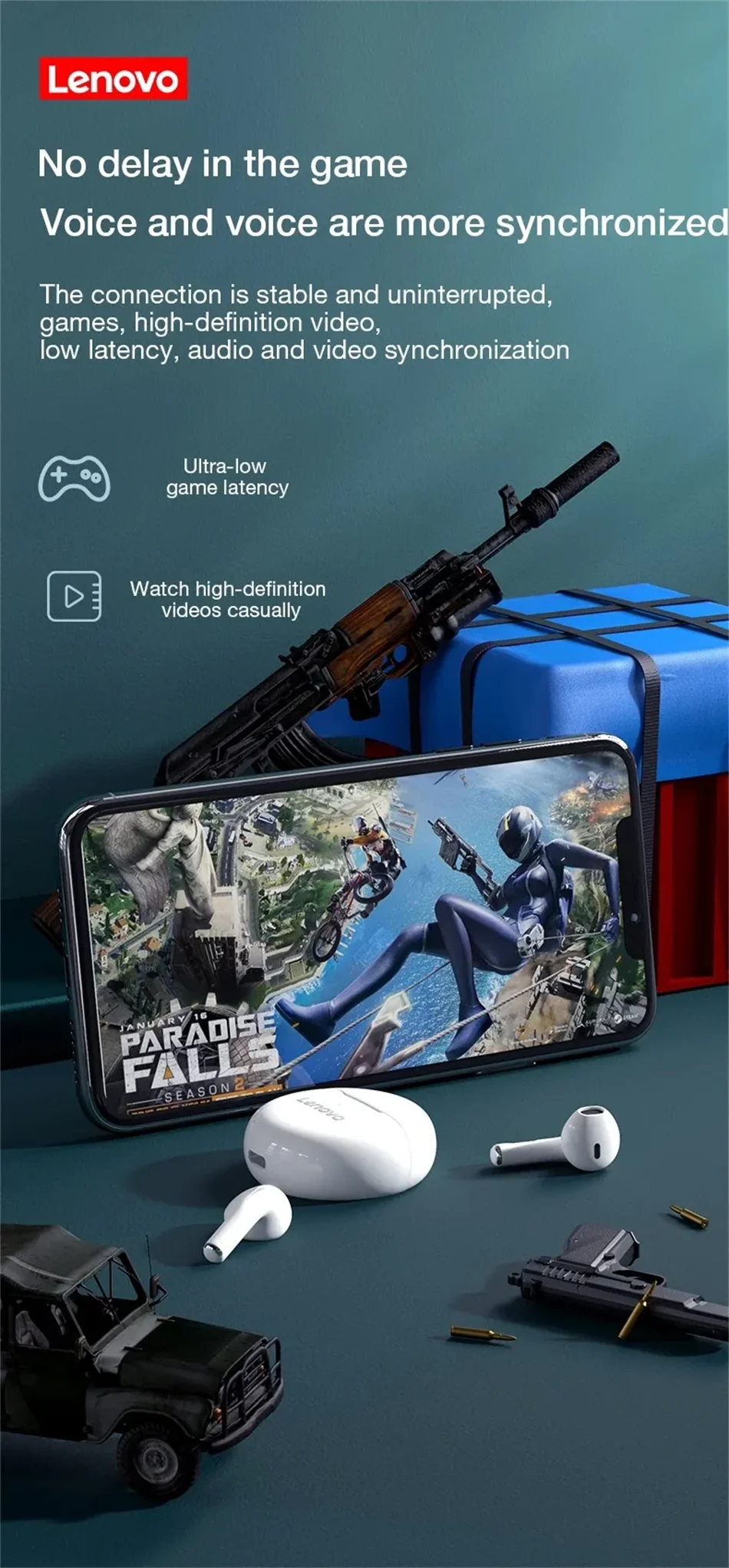 Écouteurs Bluetooth Lenovo HT38 TWS
