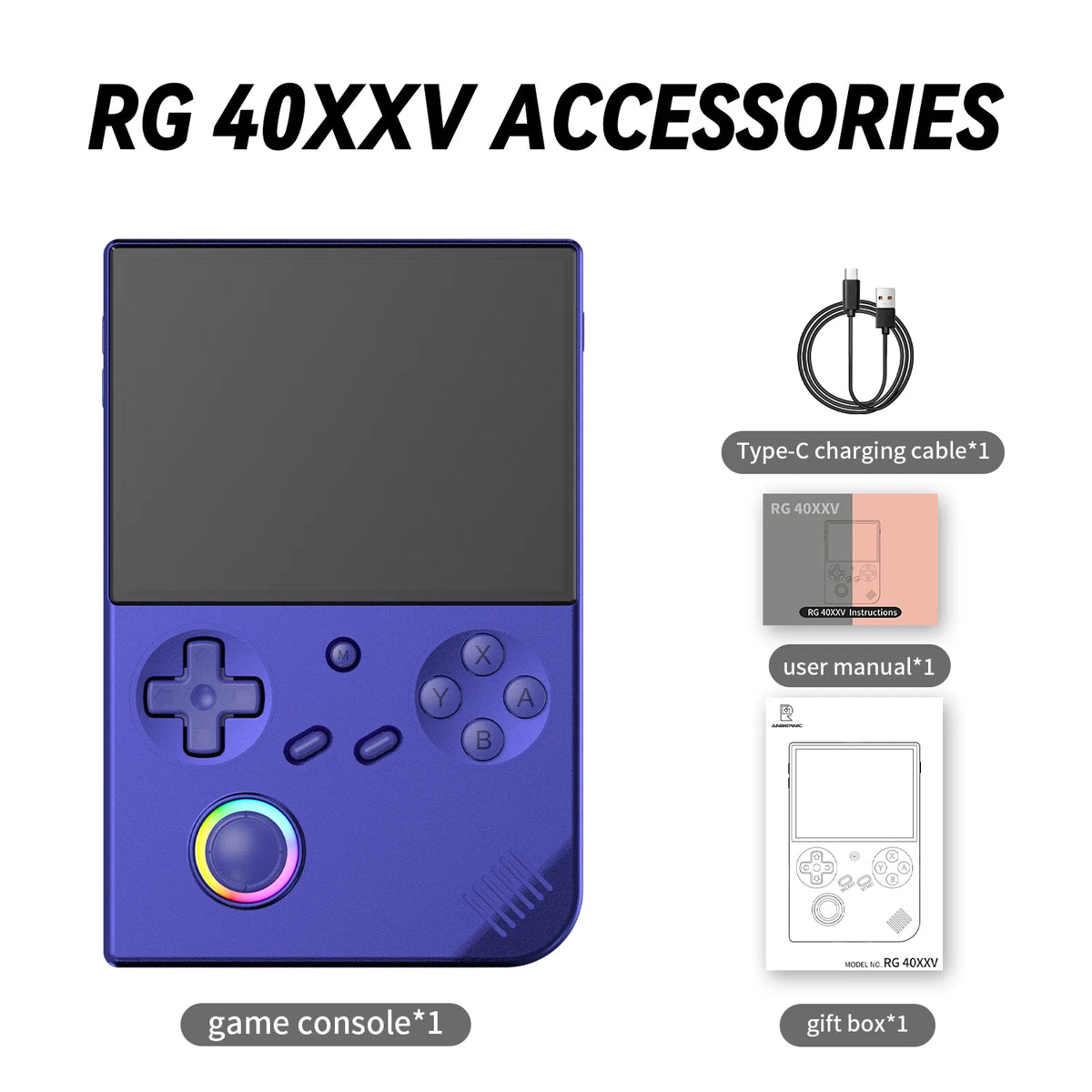 Console Rétro Portable ANBERNIC RG40XXV – Écran IPS 4", Linux 64 bits, Wi-Fi, Bluetooth, HDMI