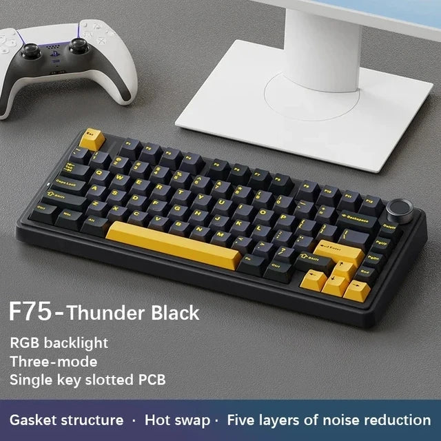 AULA F75 Clavier Mécanique Gaming 75% – Sans Fil 2.4G / Bluetooth / USB, RGB, Hot-Swap