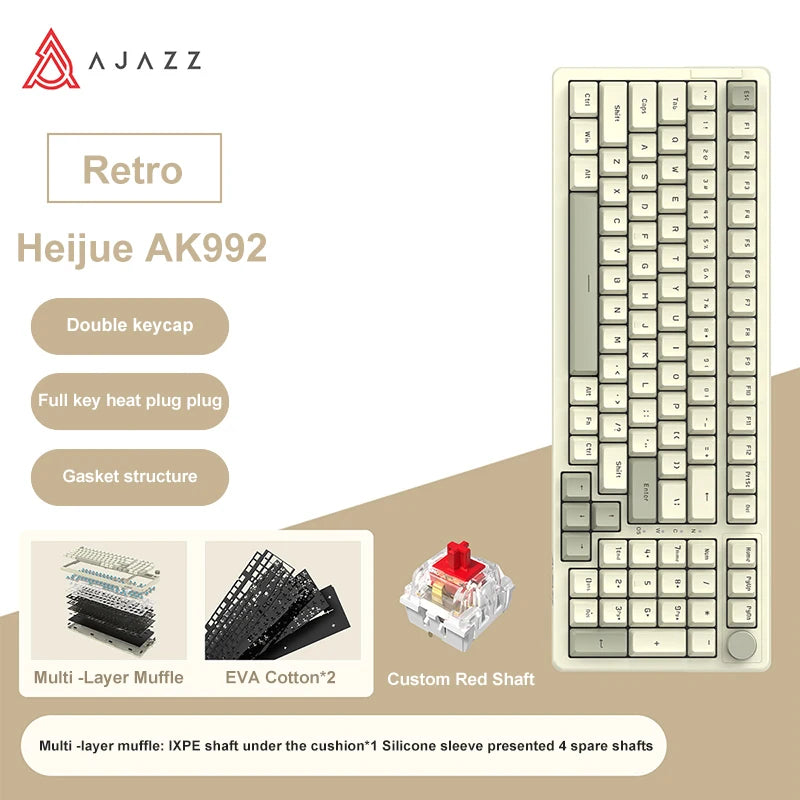 Ajazz AK992 – Clavier mécanique 98 touches Hot-Swap