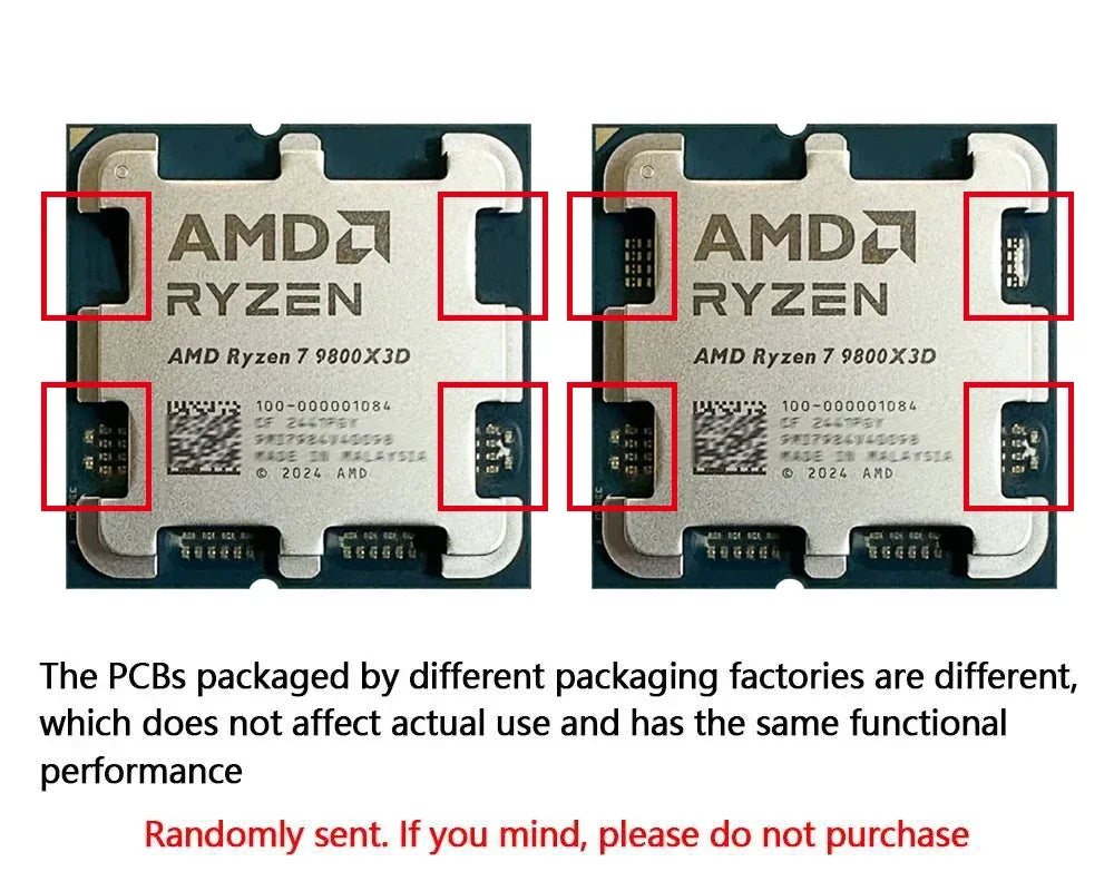 AMD Ryzen 7 9800X3D — Processeur Gaming 8 Cœurs / 16 Threads, 4.7 GHz, 96Mo L3, Socket AM5