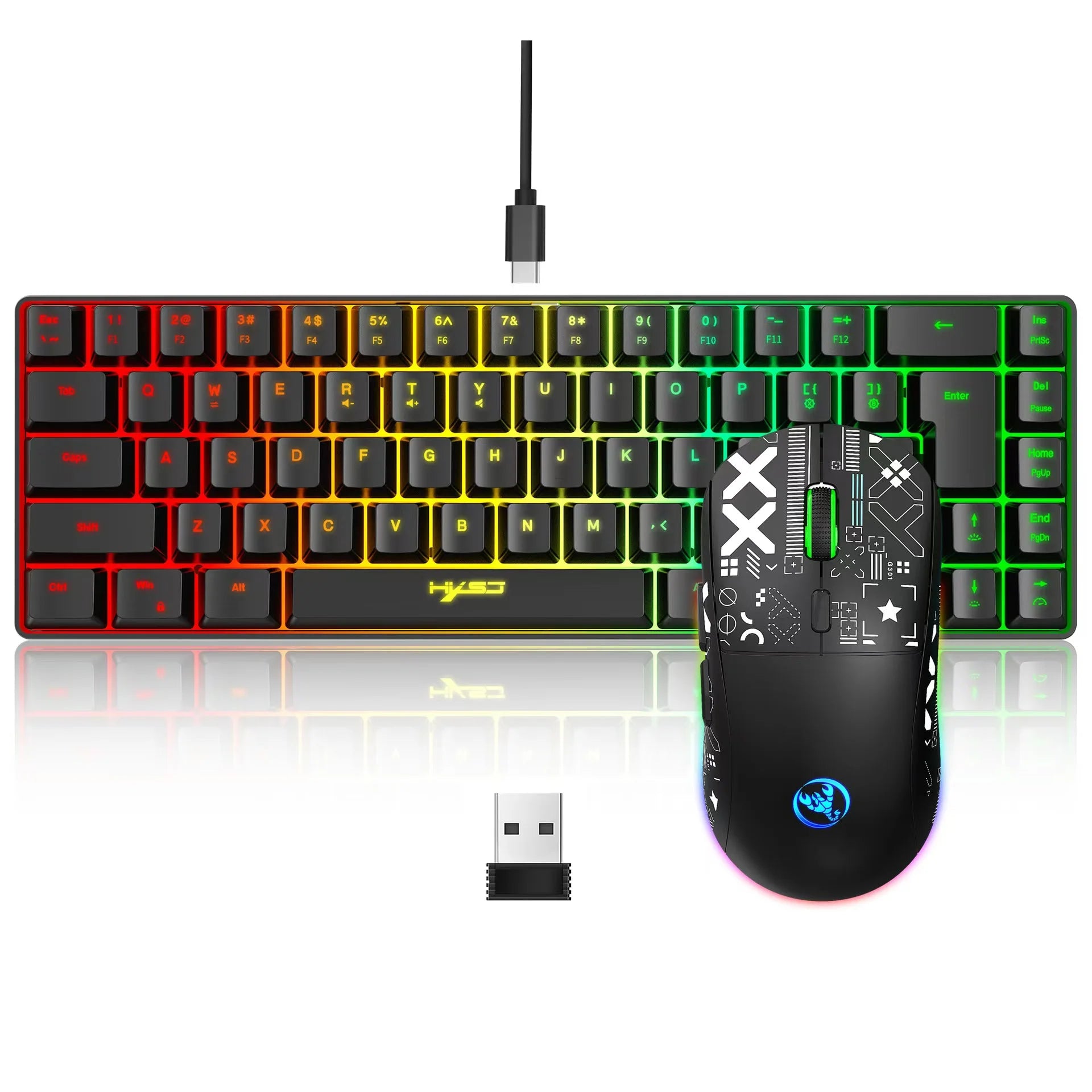 Clavier et souris combo ensemble gamer blanc clavier combo ordinateur filaire claviers souris bureau teclado pour ordinateur portable