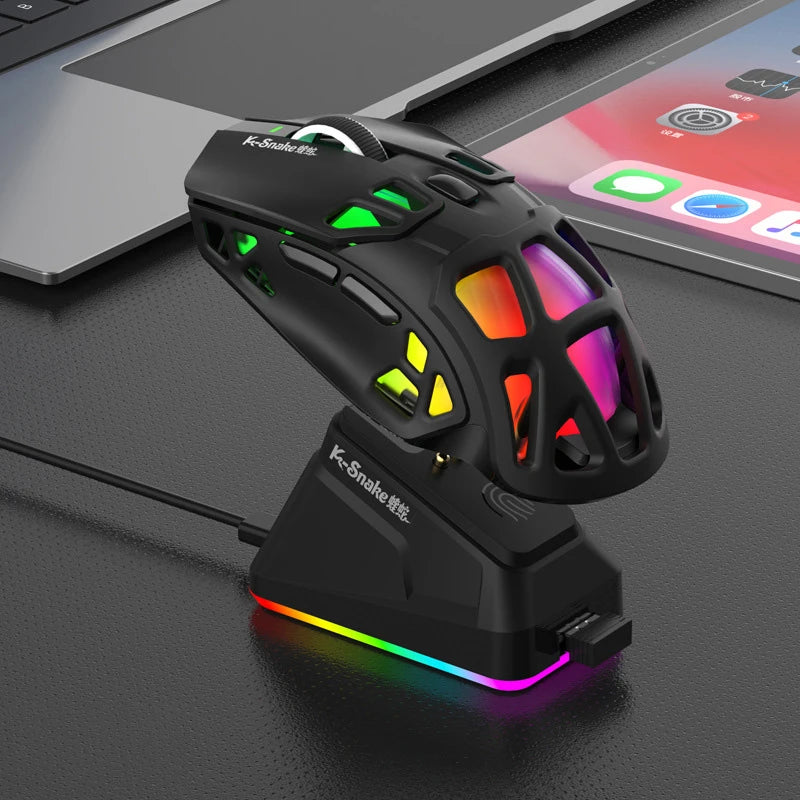 Souris Gaming Lenovo Tri-Mode RGB – 12000 DPI, Sans Fil 2.4G/Bluetooth/Filaire