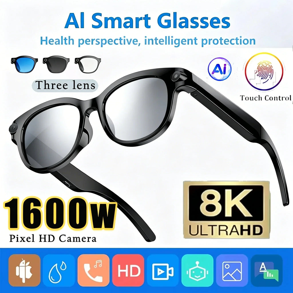Lunettes intelligentes Lenovo F06 avec caméra et Bluetooth