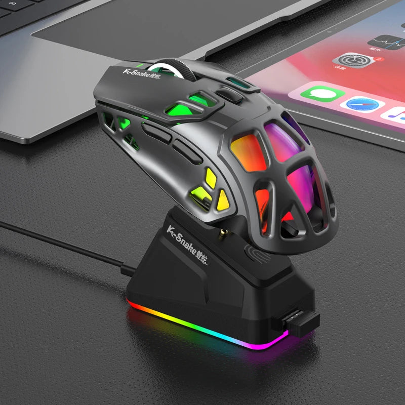 Souris Gaming Lenovo Tri-Mode RGB – 12000 DPI, Sans Fil 2.4G/Bluetooth/Filaire
