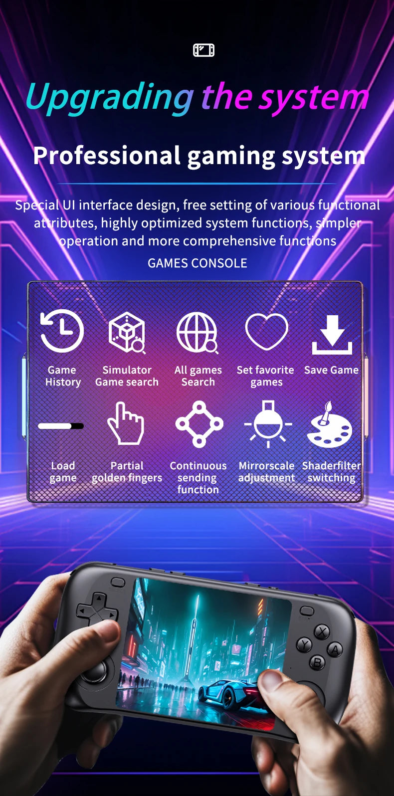Console de Jeu Rétro H36S 2026 Portable avec Écran IPS HD 64 Go 128 Go Système d'Exploitation Open Source Jeux Classiques