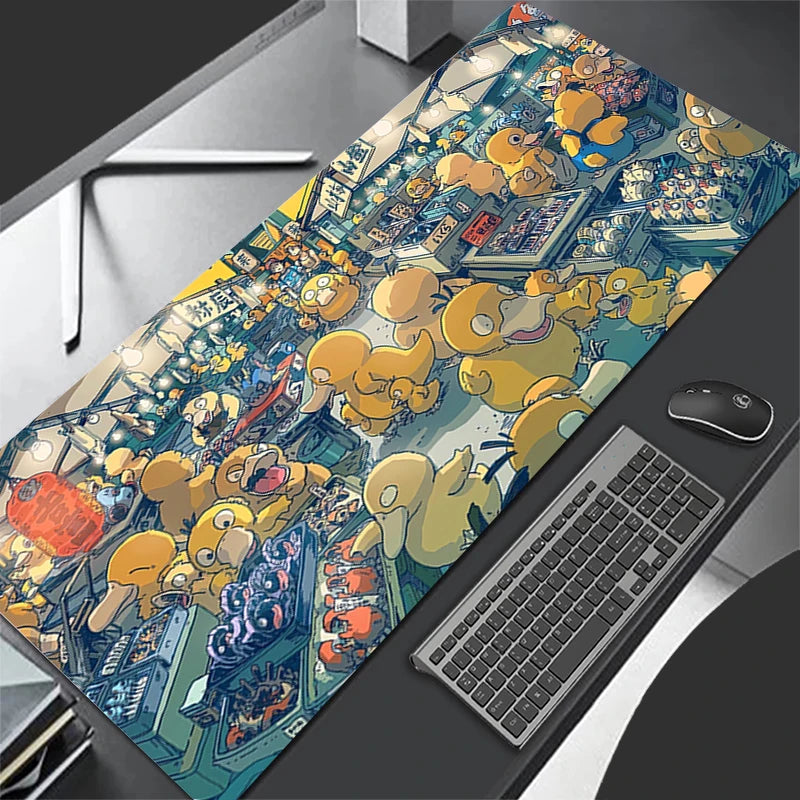 Tapis de Souris Gaming XXL Anime – Motifs Pokémon & Kawaii, Base Antidérapante, Multi-Tailles