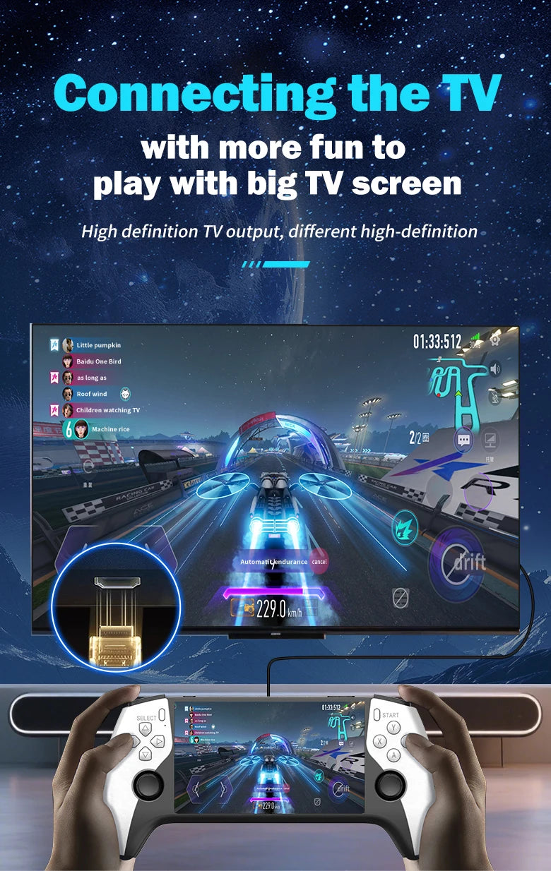 Console Rétro Portable SF3500 – Grand Écran IPS 5", Sortie HDMI, 20 000+ Jeux