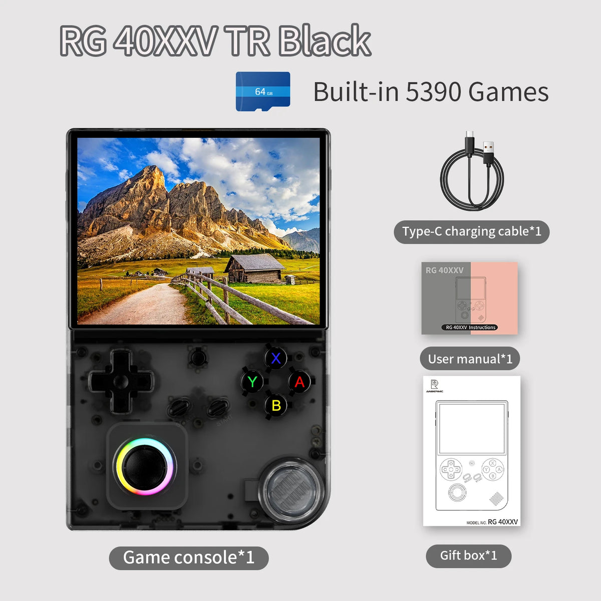 Console Rétro Portable ANBERNIC RG40XXV – Écran IPS 4", Linux 64 bits, Wi-Fi, Bluetooth, HDMI
