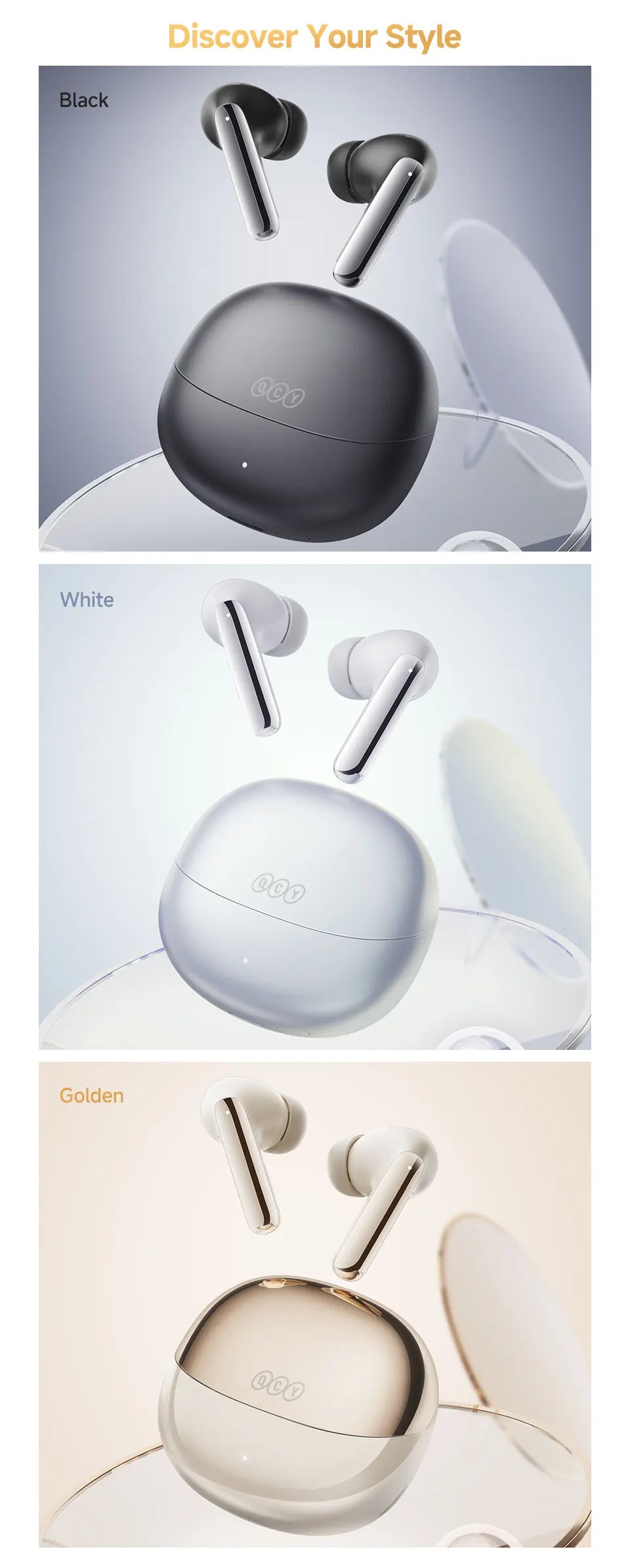 QCY MeloBuds Pro – Écouteurs Bluetooth ANC 46 dB