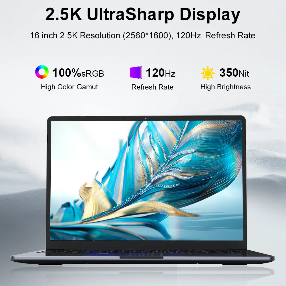 PC portable Ninkear N16 Pro - Intel Core Ultra 5, 16" 2.5K 120 Hz, 16 Go, 1 To SSD