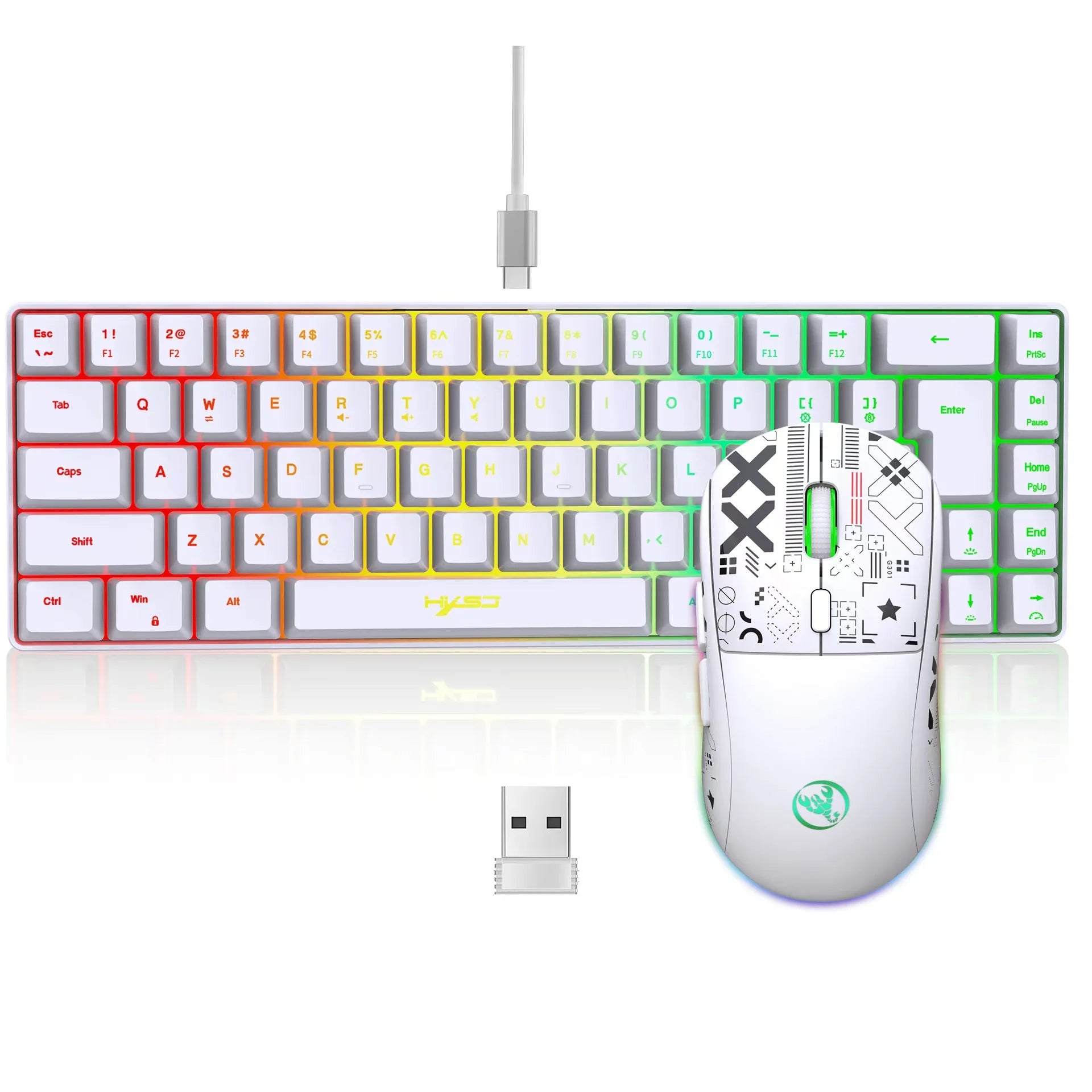 Clavier et souris combo ensemble gamer blanc clavier combo ordinateur filaire claviers souris bureau teclado pour ordinateur portable
