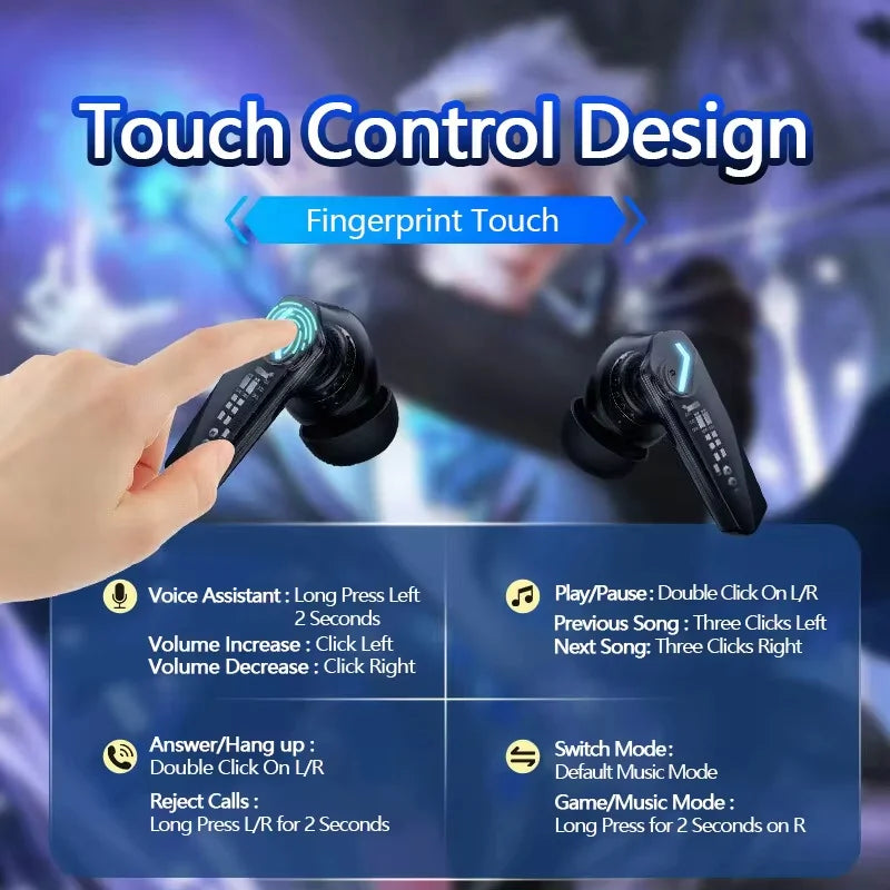 Écouteurs Lenovo GM2 Pro – Bluetooth 5.3, ANC, Double Mode Gaming/Musique, HiFi