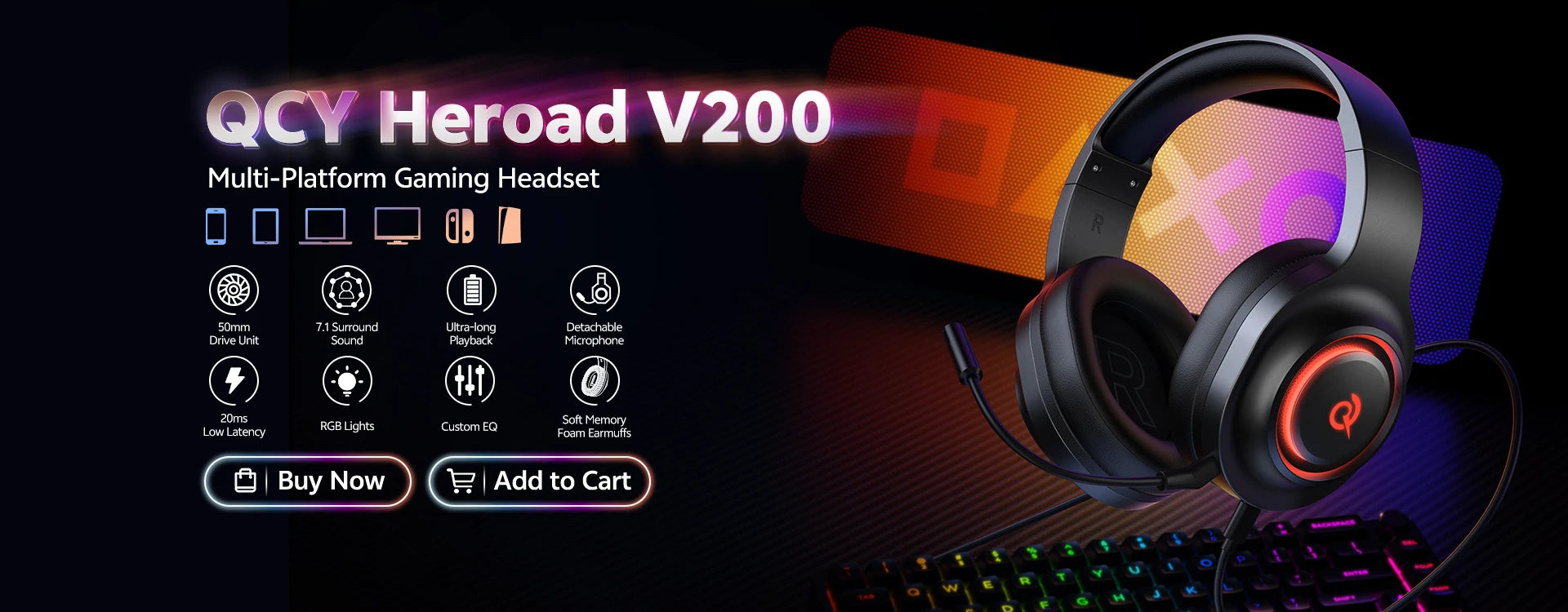 Casque Sans Fil QCY H3 Pro ANC – Réduction Bruit 50dB, LDAC Hi-Res, 55H, Bluetooth 5.4