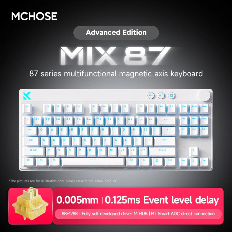 MCHOSE Mix87 Clavier Mécanique Gaming 75% – Interrupteur Magnétique, 8K Hz, 0.08ms, Hot-Swap, RGB