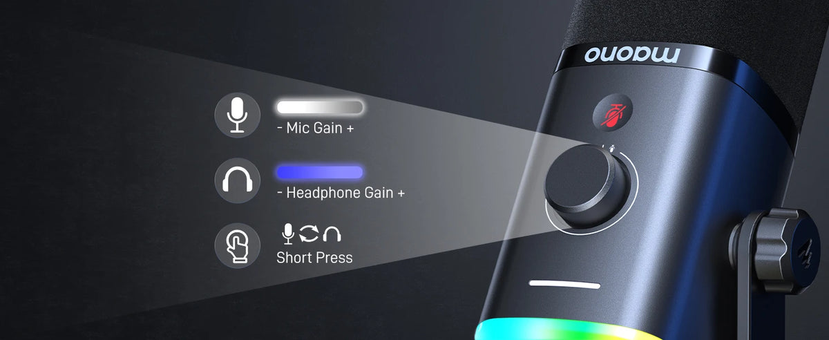 MAONO PD100X - Microphone Dynamique USB/XLR pour Streaming et Gaming