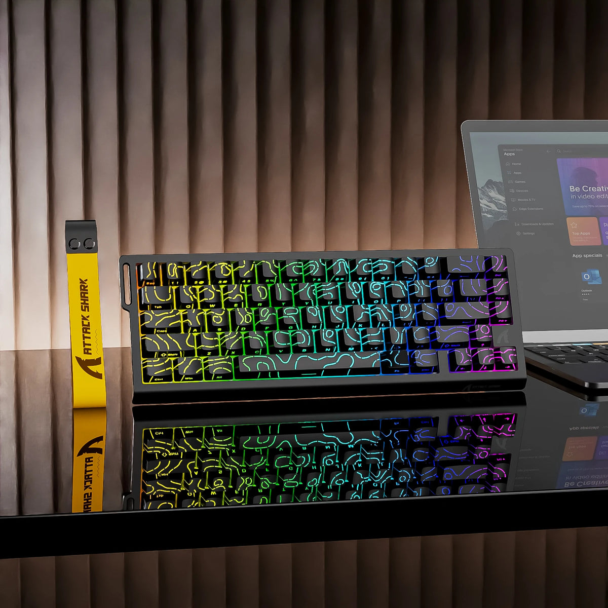 Attack Shark X68 HE – Clavier Gaming 60% Hall Effect | Déclenchement Rapide 0,01mm | 8000 Hz | RGB | Hot-Swap | Touches PBT