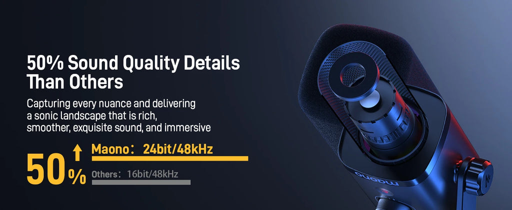 MAONO PD100X - Microphone Dynamique USB/XLR pour Streaming et Gaming